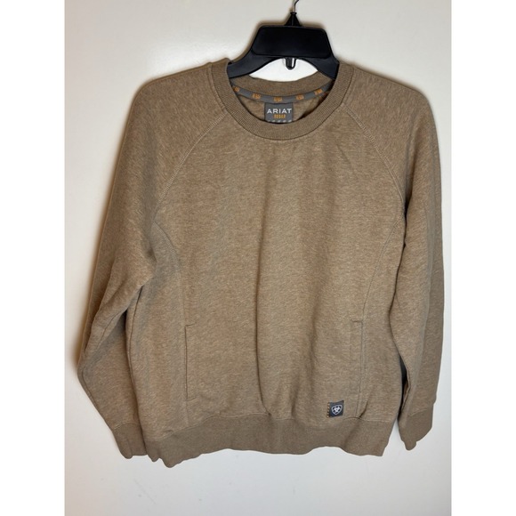 Ariat Tops - ARIAT Rebar Workman Washed Sweatshirt Ladies Large Zip Pocket Brown Size Large